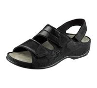 Berkemann Damen Berkoflex Sandale Leder/Stretch medium Fußbett: herausnehmbar 3,0 schwarz Nubuk/Stretch 1