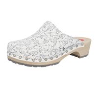 Berkemann Damen Metro-Toeffler Holzschuh, schwarz/weiß, 38 EU