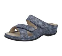 Berkemann Felia Bequeme Damen Pantolette Leder mit herausnehmbarem Fußbett und Klettverschluss Sandale Sandalette Hausschuh mit Applikation
