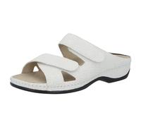 Berkemann Felia Bequeme Damen Pantolette Leder mit herausnehmbarem Fußbett und Klettverschluss Sandale Sandalette Hausschuh mit Applikation