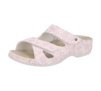 Berkemann Janna - Bequeme Damen Pantolette Leder mit herausnehmbarem Fußbett, Stretcheinsätzen und Klettverschluss, Damenhausschuh Sandale