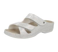 Berkemann Janna - Bequeme Damen Pantolette Leder mit herausnehmbarem Fußbett, Stretcheinsätzen und Klettverschluss, Damenhausschuh Sandale