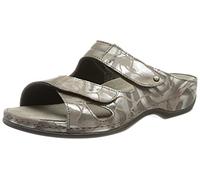 Berkemann Janna Bequeme Damen Pantolette Leder mit herausnehmbarem Fußbett, Stretcheinsätzen und Klettverschluß, Damenhausschuh Sandale