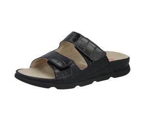 Berkemann Sabatina Damen Pantolette aus Leder, Bequeme Sandale mit weichgepolstertem und lederbezogenem Fußbett und Zwei verstellbaren Riemen mit Klettverschluß für Einlagen geeignet