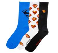 Berkshire Fashions Superman Crew-Socken für Erwachsene, gemischte Logos, 3er-Pack