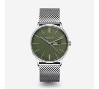 Berlin olivgrün - Edelstahl - Milanaise silber