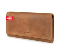 Berliner Bags Geldbörse Iris Vintage, Großes Portemonnaie aus Leder - Braun | Große Geldbörse aus Leder, 20 Kartenfächern, Portemonnaie mit RFID-Schutz, Reißverschluss & Münzfach für Damen