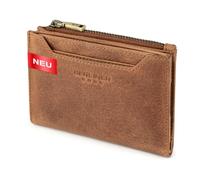 Berliner Bags Geldbörse Klein Damen Blanca Vintage aus Leder - Braun | Kleines Portemonnaie mit 12 Karten, herausnehmbarem Kartenhalter, Münzfach, YKK-Reißverschluss, RFID-Schutz für Damen