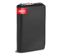 Berliner Bags Große Geldbörse Dallas Premium, Brieftasche Leder - Schwarz | XL Geldbörse Herren Groß, 26 Kartenfächer, Handschlaufe, Reißverschluss für Münzen, RFID-Schutz