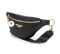 Berliner Bags Premium Bauchtasche Mona, Umhängetasche aus Leder, Crossbody Tasche, Gürteltasche für Damen und Herren - Schwarz