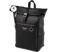 Berliner Bags Premium Business Rucksack Harlem aus Leder mit 15 Zoll Laptopfach, wasserdicht für Herren und Damen - Schwarz