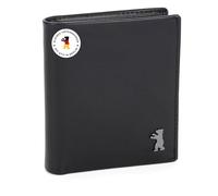 Berliner Bags Premium Geldbörse Rome, Portmonee aus Leder, Geldbeutel mit RFID-Schutz und Reißverschluss-Münzfach, für Herren - Schwarz