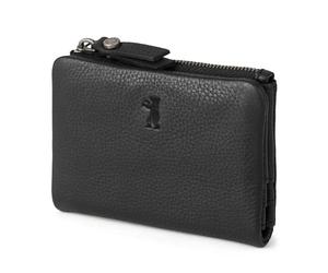 Berliner Bags Premium Leder Geldbörse Aimee, Kleines Portemonnaie mit RFID-Schutz & Reißverschluss-Münzfach, inkl Geschenk-Box für Damen - Schwarz