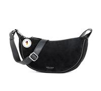 Berliner Bags Premium Luna Schultertasche, Kleine Halbmond Tasche aus Leder, Crossbody Handtasche mit Reißverschluss, für Damen - Schwarz