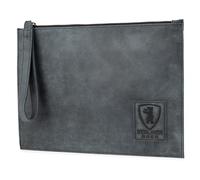 Berliner Bags Vintage Dokumentenmappe Dirk, Aktenmappe aus Leder, Dokumentenordner für Reisepass, Fahrkarten, Stifte, für Damen und Herren - Dunkelgrau