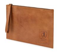 Berliner Bags Vintage Dokumentenmappe Dirk, Aktenmappe aus Leder, Dokumentenordner für Reisepass, Fahrkarten, Stifte, für Damen und Herren - Braun