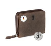 Berliner Bags Vintage Geldbörse Sara, Kleine Portemonnaie, Geldbeutel aus Leder, mit TÜV-gepruftem RFID-Schutz, inkl Geschenk-Box, für Damen - Braun