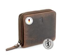 Berliner Bags Vintage Geldbörse Sara, Kleine Portemonnaie, Geldbeutel aus Leder, mit TÜV-gepruftem RFID-Schutz, inkl Geschenk-Box, für Damen - Braun