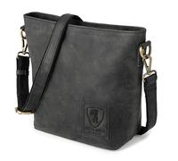 Berliner Bags Vintage Schultertasche Madison, Mittelgroße Umhängetasche aus Leder, Crossbody Bag, Handtasche für Damen - Dunkelgrau