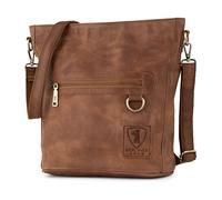 Berliner Bags Vintage Schultertasche Siena, Mittelgroße Umhängetasche aus Leder, Crossbody Bag, Handtasche für Damen - Braun