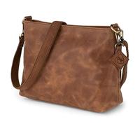 Berliner Bags Vintage Umhängetasche Marbella M, Mittelgroße Schultertasche Crossbody Bag aus Leder, Handtasche für Damen - Braun