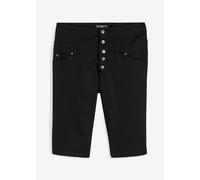 Bermudas BONPRIX, Damen, Gr. 36, N-Gr, schwarz, Obermaterial: 97% Baumwolle, 3% Elasthan, regular fit, Hosen Bermudas, aus elastischem Baumwoll-Mix, Regular Fit Passform, hohe Taille (49154544-36)