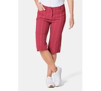 Stoffhose GOLDNER "Bermuda in strukturierter elastischer Ware", Damen, Gr. 40, N-Gr, rot, Obermaterial: 45% Elastomultiester ELE. 44% Baumwolle CO. 7% Viskose CV. 4% Polyester PES., Hosen Stoffhose (7