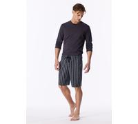 Pyjamahose SCHIESSER "Mix + Relax", Herren, Gr. 48, N-Gr, 845, eisblau, Single Jersey, Obermaterial: 100% Baumwolle, bequem kniefrei, Hosen Pyjamahose, mit seitlichen Taschen, Single-Jersey Qualität (