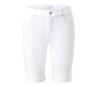 Bermudas ANGELS "BERMUDA TURN UP", Damen, Gr. 36, N-Gr, weiß, Denim/Jeans, Obermaterial: 89% Baumwolle, 8% Polyester, 3% Elasthan, unifarben, straight fit knielang, Hosen Bermudas, 5-Pocket-Jeansbermu