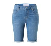 Bermudas AENGELS "AENGELS BERMUDA TURN UP", Damen, Gr. 46, Normalgrößen, stone blau used, 89% Baumwolle, 8% Polyester, 3% Elasthan, unifarben, normal, Hosen Bermudas (21273402-46) stone blau used