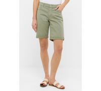 Bermudas ANGELS "BERMUDA TURN UP", Damen, Gr. 40, N-Gr, eucalyptus, Web, Obermaterial: 97% Baumwolle, 3% Elasthan, unifarben, straight fit ca. Mitte Oberschenkel, Hosen Bermudas, mit Umschlagsaum, Str