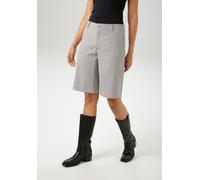 Bermudas ANISTON CASUAL, Damen, Gr. 42, N-Gr, grau (hellgraumeliert), Web, Obermaterial: 78% Polyester, 20% Viskose, 2% Elasthan, meliert, unifarben, figurumspielend normal, Hosen Bermudas, mit weitem