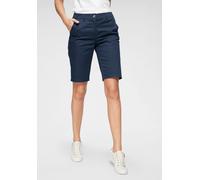Bermudas ANISTON CASUAL, Damen, Gr. 46, N-Gr, blau (marine), Web, Obermaterial: 97% Baumwolle, 3% Elasthan, unifarben, Basic, figurbetont kniefrei, Hosen Bermudas, im klassischen Stil, Topseller (5635