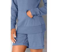 Bermudas BENCH. LOUNGEWEAR, Damen, Gr. 36/38, N-Gr, blau (jeans, meliert), Sweatware, Obermaterial: 60% Baumwolle, 40% Polyester, meliert, unifarben, Basic, Basic ca. Mitte Oberschenkel, Hosen Bermuda