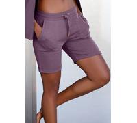 Bermudas BENCH. LOUNGEWEAR, Damen, Gr. 44/46, N-Gr, lila (mauve, meliert), Sweatware, Obermaterial: 60% Baumwolle, 40% Polyester, meliert, unifarben, Basic, Basic ca. Mitte Oberschenkel, Hosen Bermuda