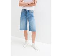 Bermudas BONPRIX, Damen, Gr. 40, N-Gr, mittelblau denim, Obermaterial: 82% Baumwolle, 17% Polyester, 1% Elasthan, loose fit, Hosen Bermudas, aus Baumwolle, Polyester und Elasthan, mit Stretch-Material