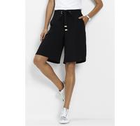 Bermudas BONPRIX, Damen, Gr. 44, N-Gr, schwarz, Web, Obermaterial: 100% Viskose, loose fit, Hosen Bermudas, aus Viskose, mit elastischem Bund, Loose Fit, sportlicher Stil (41434661-44) schwarz