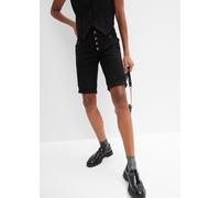 Bermudas BONPRIX, Damen, Gr. 46, N-Gr, schwarz, Obermaterial: 97% Baumwolle, 3% Elasthan, regular fit, Hosen Bermudas, aus elastischem Baumwoll-Mix, Regular Fit Passform, hohe Taille (49154544-46)