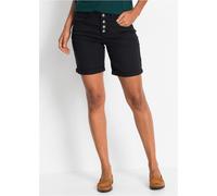 Bermudas BONPRIX, Damen, Gr. 46, N-Gr, schwarz, Web, Obermaterial: 97% Baumwolle, 3% Elasthan, unifarben, skinny fit ca. Mitte Oberschenkel, Hosen Bermudas, Skinny Fit, aus Stretch-Material, mit modis