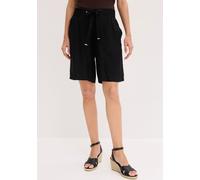 Bermudas BONPRIX, Damen, Gr. 54, N-Gr, schwarz, Web, Obermaterial: 100% Viskose, loose fit, Hosen Bermudas, aus Viskose, mit elastischem Bund, Loose Fit, sportlicher Stil (41434661-54) schwarz