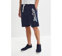 Bermudas BONPRIX, Herren, Gr. 48/50, N-Gr, blau (dunkelblau bedruckt), Obermaterial: 100% Baumwolle, regular fit, Hosen Bermudas, aus Baumwolle, mit Kordeln in Kontrastfarbe, Regular Fit (99802935-48)