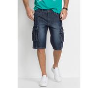Bermudas BONPRIX, Herren, Gr. 48, N-Gr, nachtblau denim, Obermaterial: 98% Baumwolle, 2% Elasthan, regular fit, Hosen Bermudas, mit Used-Effekt, regular fit, aus Baumwolle (28420041-48) nachtblau deni