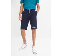 Bermudas BONPRIX, Herren, Gr. 56/58, N-Gr, blau (dunkelblau bedruckt), Obermaterial: 100% Baumwolle, regular fit, Hosen Bermudas, aus Baumwolle, mit Kordelverschluss, Regular Fit (40814605-56) dunkelb
