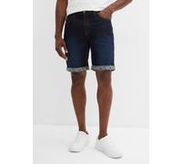 Bermudas BONPRIX, Herren, Gr. 56, N-Gr, blau (dunkelblau denim), Obermaterial: 98% Baumwolle, 2% Elasthan, regular fit, Hosen Bermudas, aus Baumwolle und Elasthan, mit Stretch-Material, reguläre Passf
