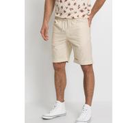 Bermudas BONPRIX, Herren, Gr. 64, N-Gr, sandbeige, Web, Obermaterial: 55% Leinen, 45% Baumwolle, regular fit, Hosen Bermudas, aus Leinen-Baumwoll-Mix, Regular Fit, lässiger Stil (13776763-64)
