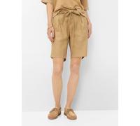 Bermudas BRAX "Style MAINE B", Damen, Gr. 44, Normalgrößen, beige, Web, 59% Leinen, 19% Baumwolle, 19% Viskose, 3% Elasthan, Hosen Bermudas (83629217-44) beige