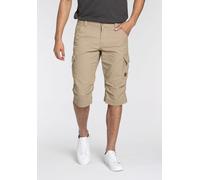 Bermudas BRUNO BANANI, Herren, Gr. 29, N-Gr, beige (sand), Denim/Jeans, Obermaterial: 100% Baumwolle, schmal knieumspielend, Hosen Bermudas, schmale Passform, gerade Beinform, mit Cargotaschen (731059