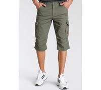Bermudas BRUNO BANANI, Herren, Gr. 33, Länge 32, grün (olivgrün), Denim/Jeans, Obermaterial: 100% Baumwolle, schmal knieumspielend, Hosen Bermudas, schmale Passform, gerade Beinform, mit Cargotaschen,