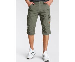 Bermudas BRUNO BANANI, Herren, Gr. 33, Länge 32, grün (olivgrün), Denim/Jeans, Obermaterial: 100% Baumwolle, schmal knieumspielend, Hosen Bermudas, schmale Passform, gerade Beinform, mit Cargotaschen,