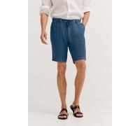 Bermudas BUGATTI, Herren, Gr. 48, Normalgrößen, blau (370, marine), 55% Leinen, 45% Baumwolle, unifarben, normal, Hosen Bermudas, aus Leinen-Baumwollmix (92703656-48) 370, marine
